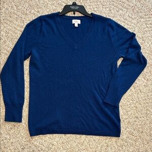 Croft & Barrow Royal Blue V‑Neck Sweater – Women’s Large, Excellent Condition